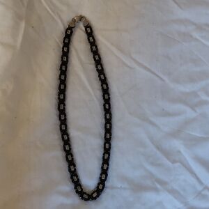 Elegant Black and Silver Bicycle-Chain Necklace
